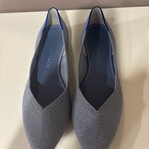 Rothy's Pointed Toe Shoes light blue/shimmer-HTF!